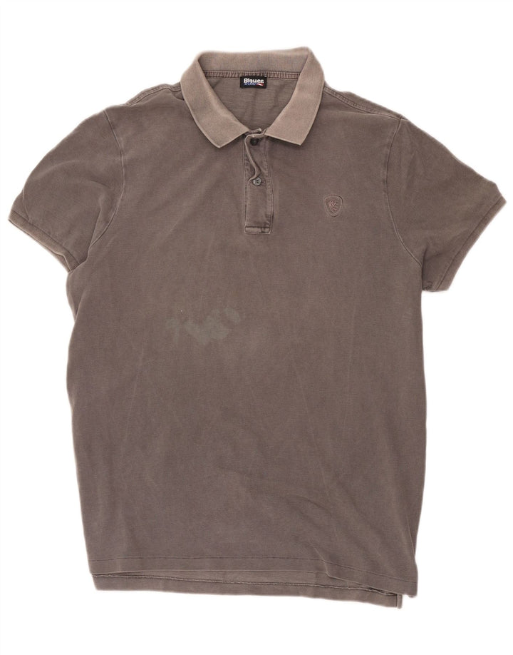 Blauer Mens Regular Fit Polo Shirt 2XL Grey Cotton
