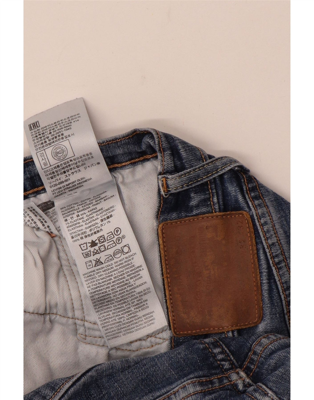 Levi's Herren Straight Jeans W32 L32 Blaue Baumwolle