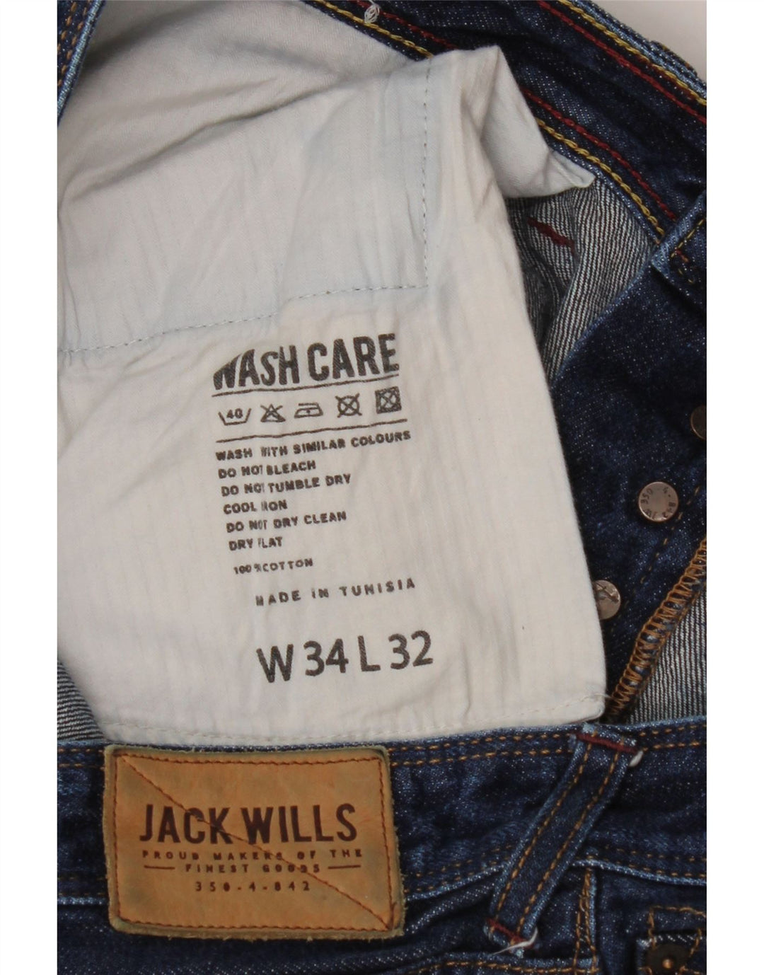 JACK WILLS Mens Slim Jeans W34 L32 Blue Cotton