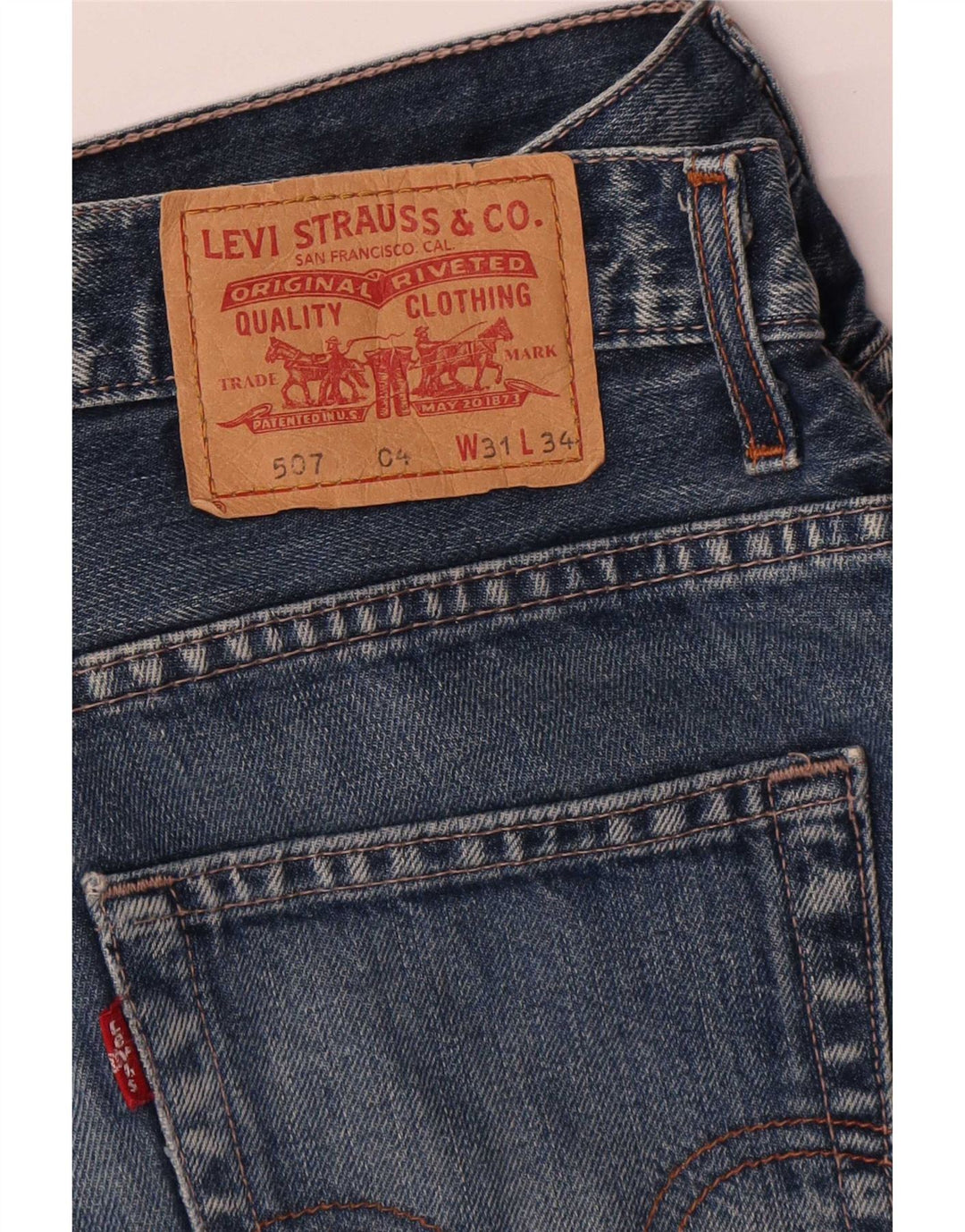 Calça jeans masculina Levi's 507 Slim Bootcut W31 L34 azul algodão