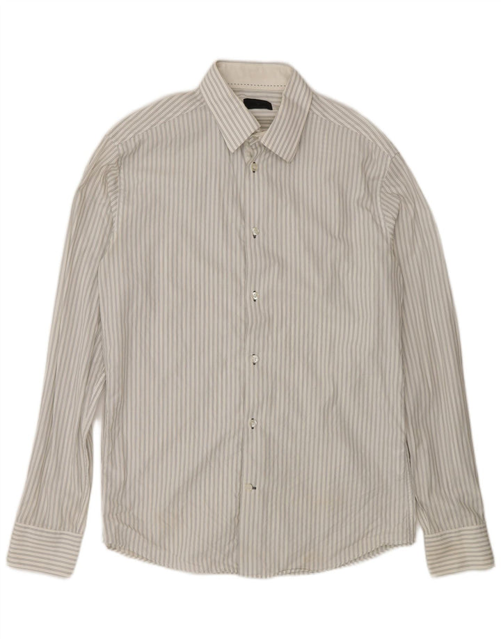 Camicia da uomo Jack & Jones in cotone gessato bianco medio