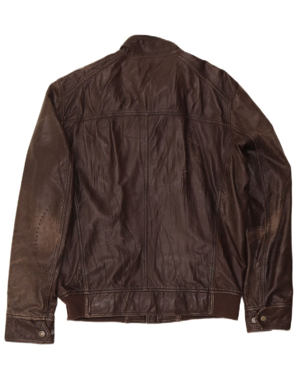 Conbipel Mens Leather Jacket IT 50 Large Brown