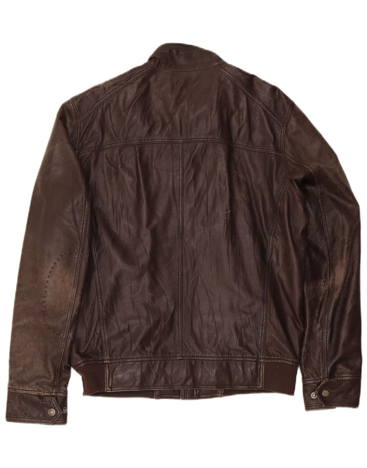 Conbipel Mens Leather Jacket IT 50 Large Brown