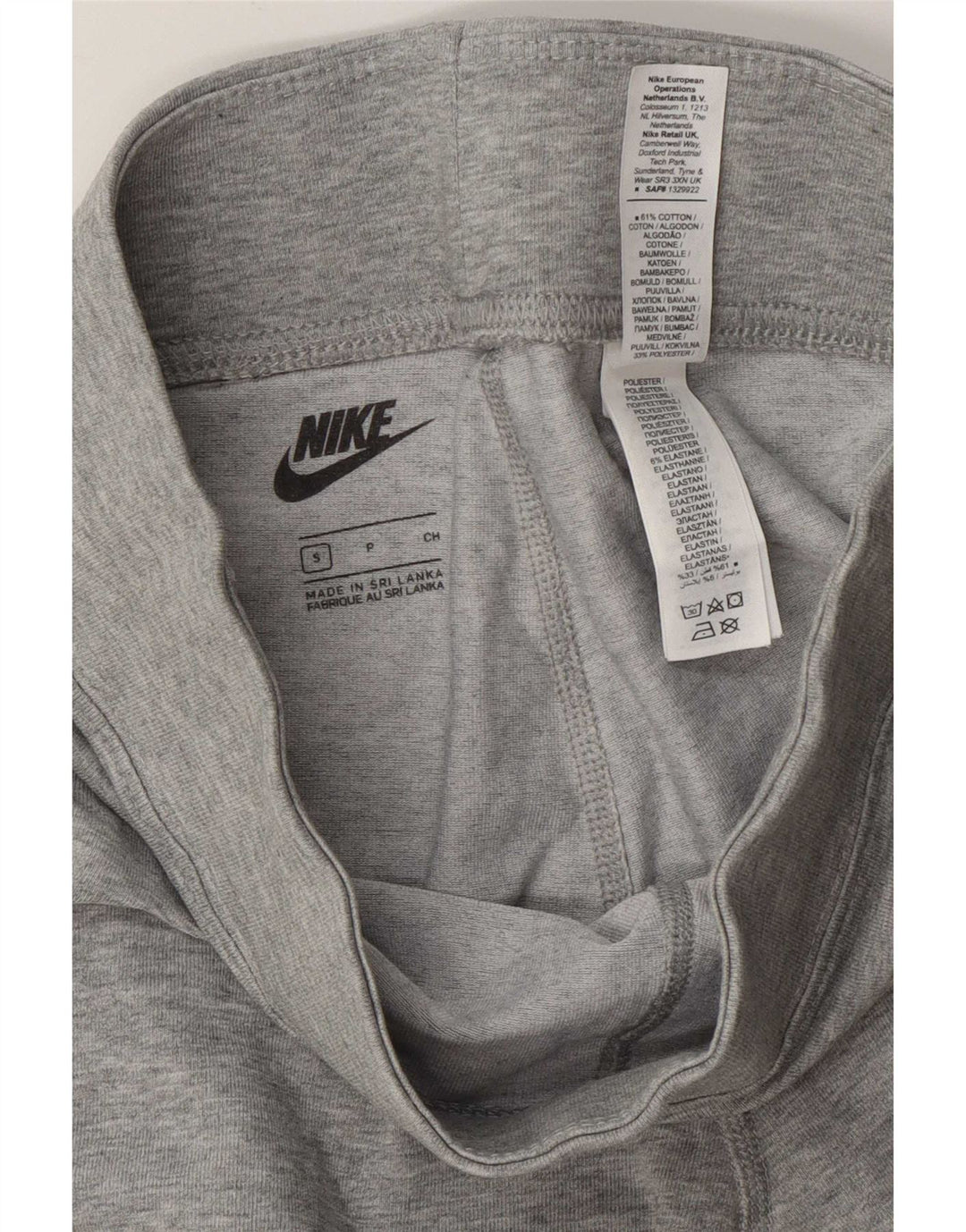 Nike Womens Graphic Leggings UK 10 Small Grey Cotton