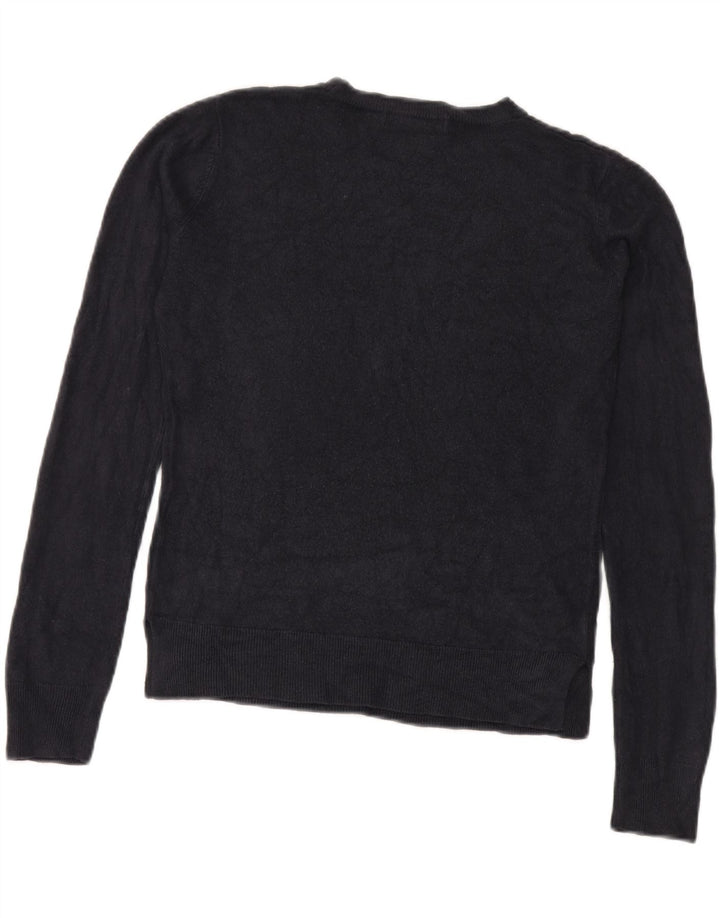 Marks & Spencer Womens Crew Neck Jumper Sweater UK 12 Medium Navy Blue