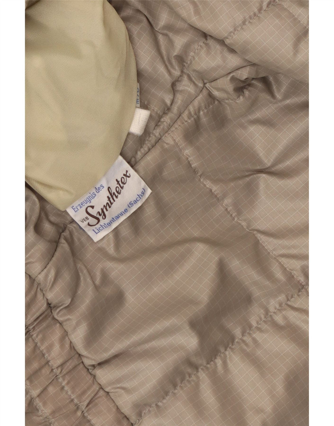 Vintage Womens Padded Jacket UK 14 Medium Blue Chevron Synthetic