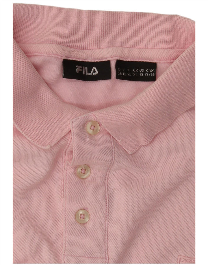 FILA Mens Polo Shirt XL Pink Cotton