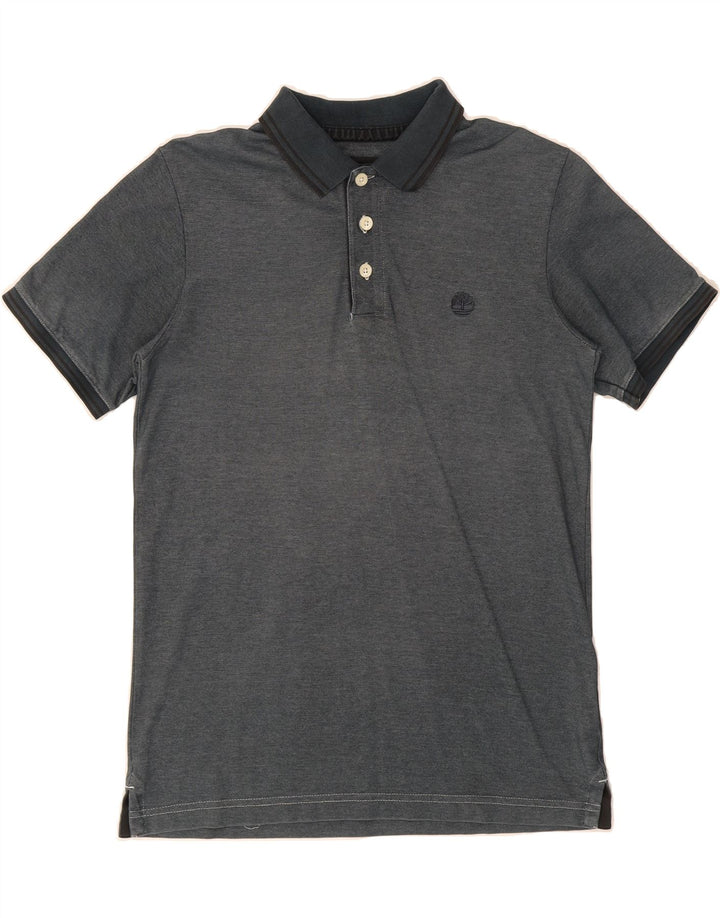 TIMBERLAND Mens Regular Fit Polo Shirt Large Navy Blue Cotton