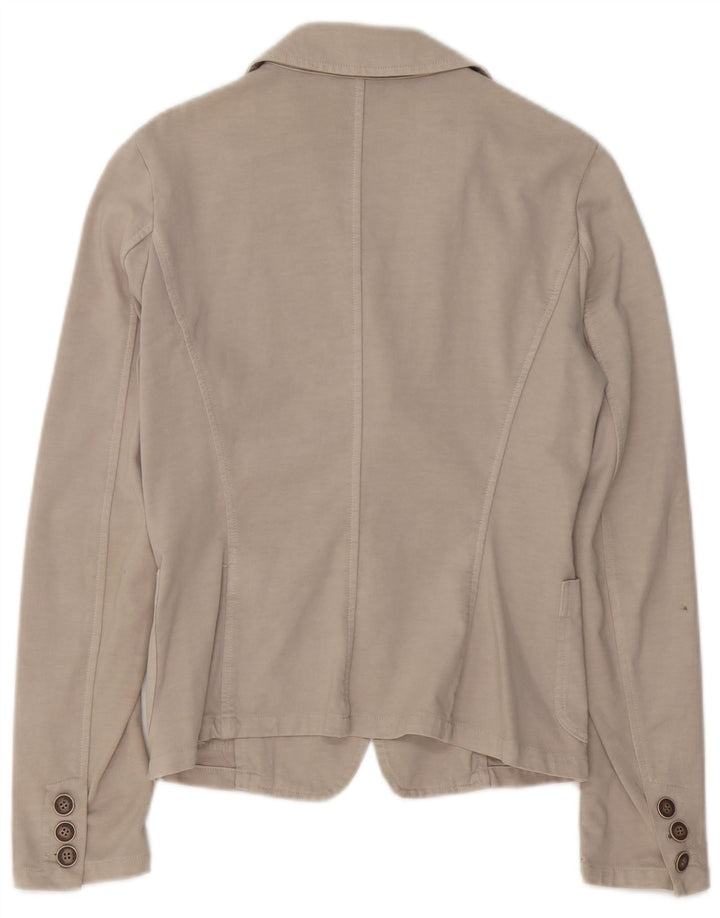 Giacca blazer a 2 bottoni da donna TRUSSARDI JEANS UK 12 Beige medio