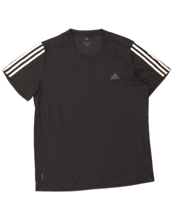 Adidas Mens Climalite Camiseta Top Grande Poliéster Negro