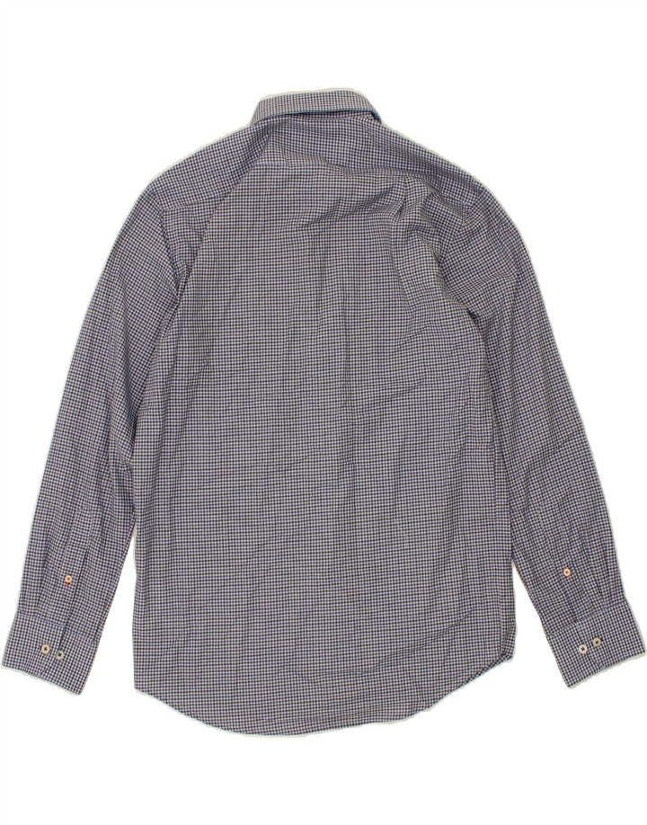 IZOD Mens Shirt Medium Blue Check Cotton Vintage Izod and Second-Hand Izod from Messina Hembry 