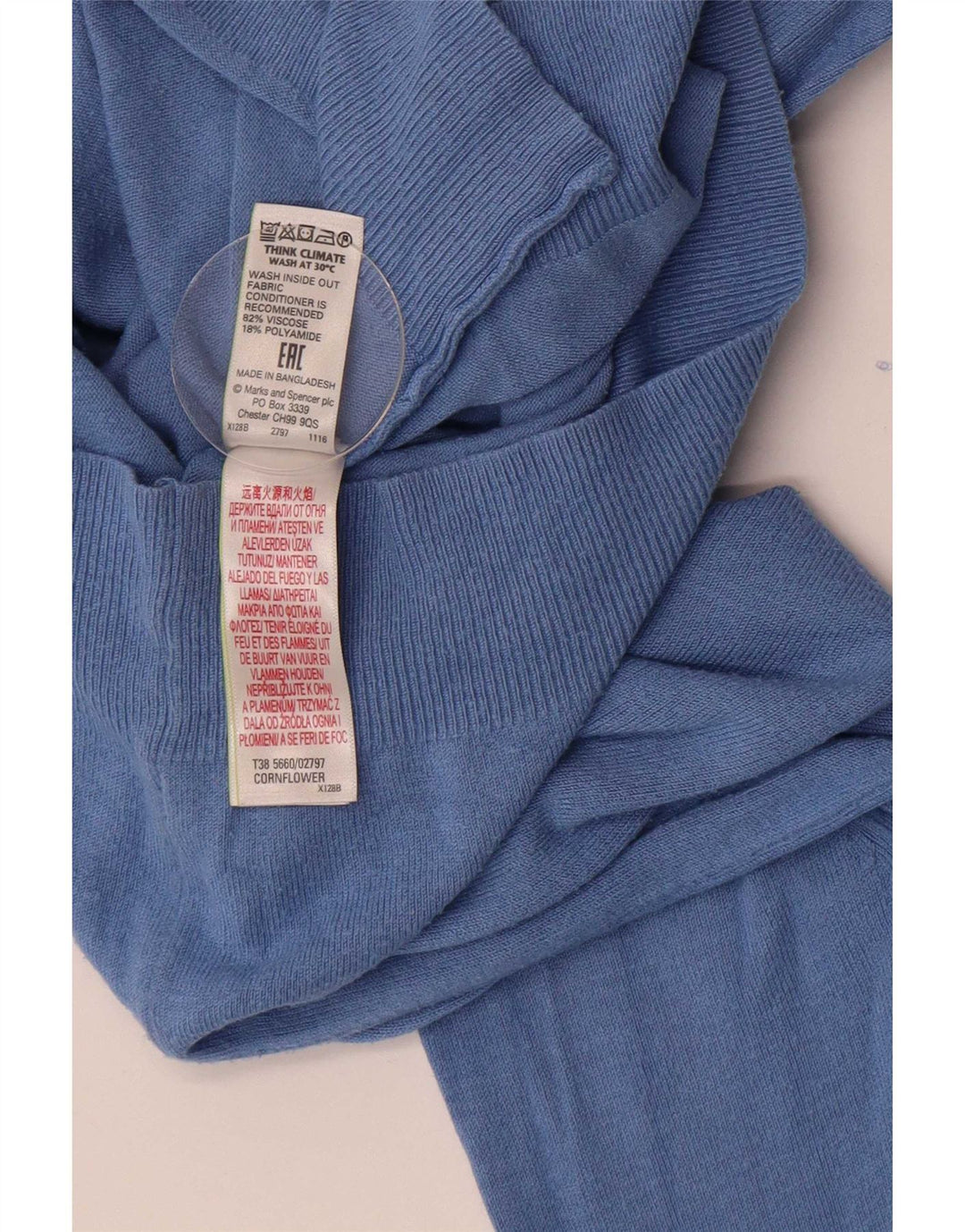 Marks & Spencer Womens Crop Cardigan Sweater UK 10 Small Blue Viscose