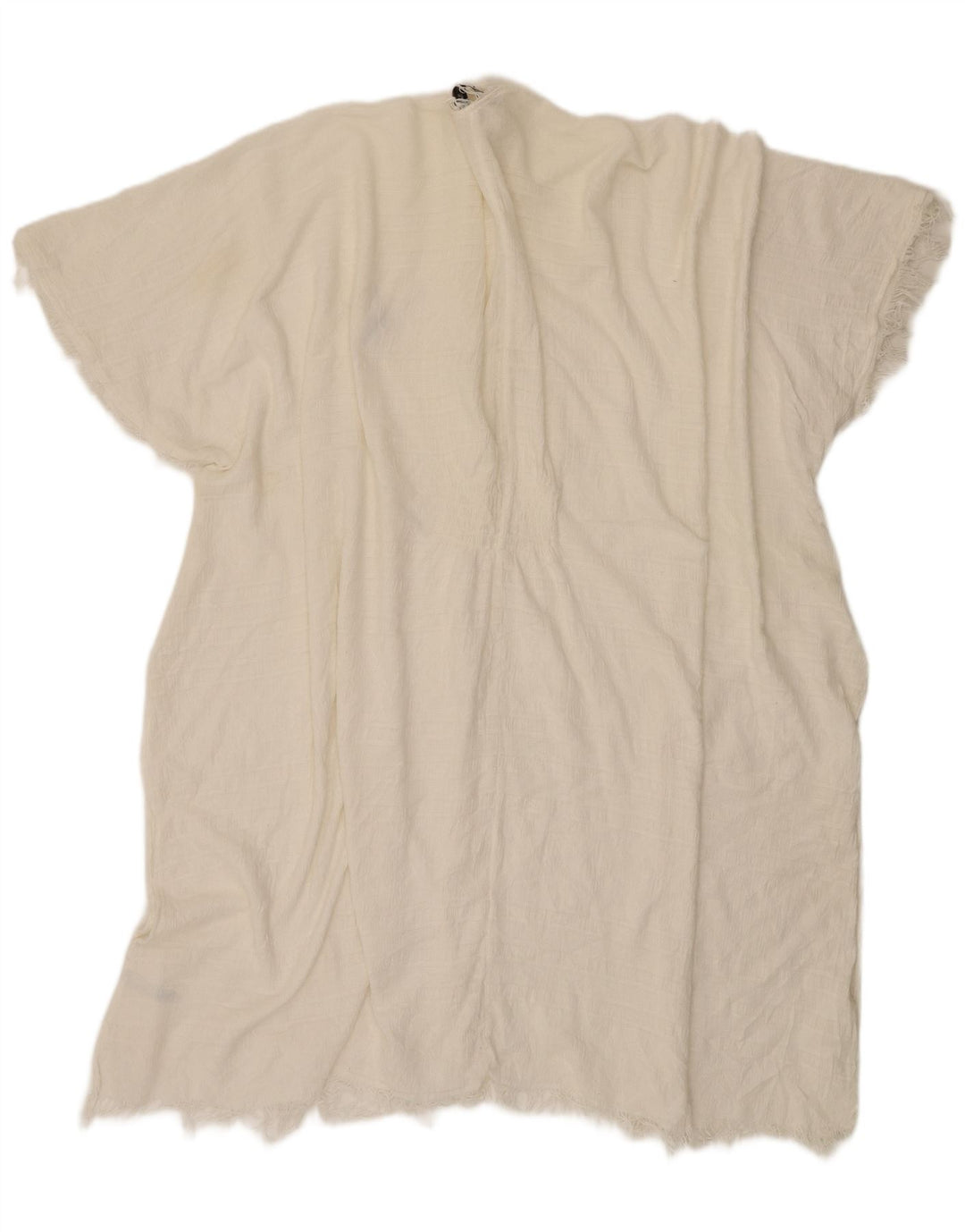 Zara Womens Longline Short Sleeve Oversized Cardigan Top UK 14 Medium White
