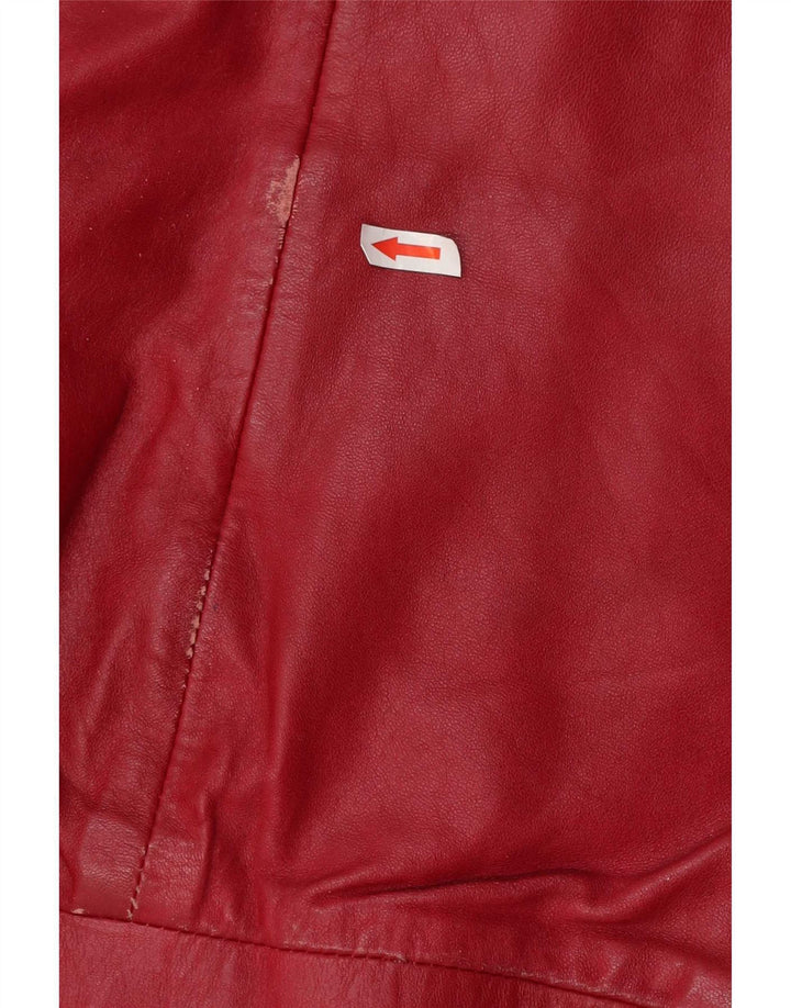 Vintage mujer cuero bomber chaqueta IT 46 rojo grande