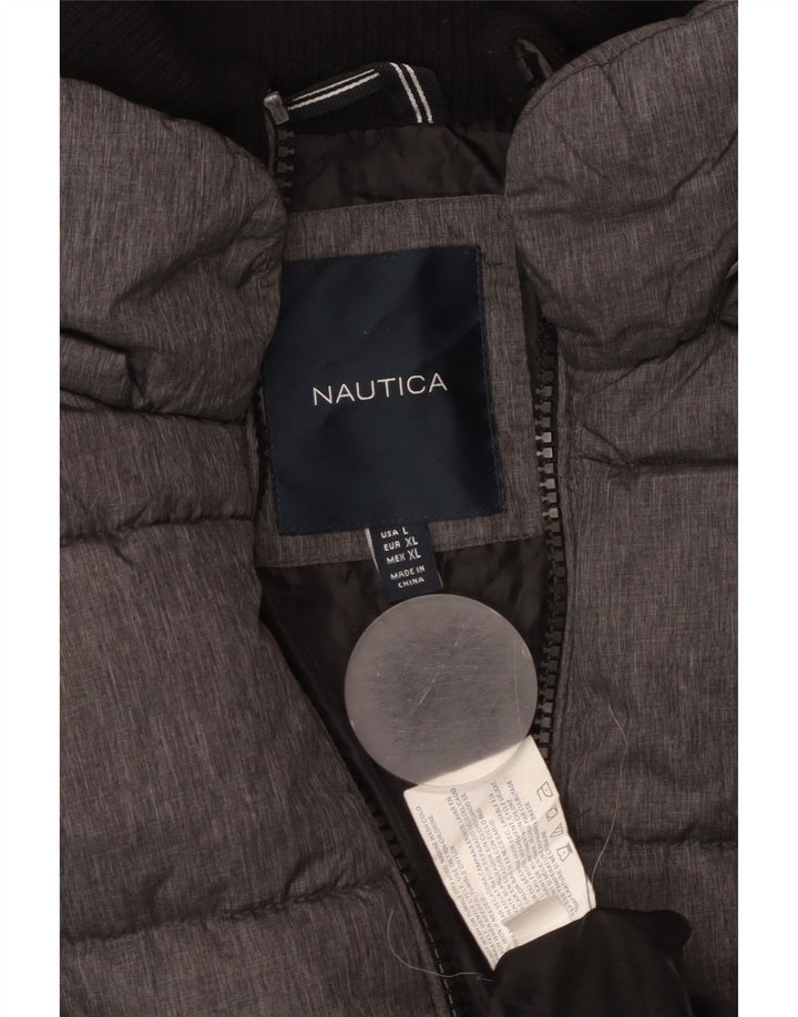 Nautica Womens Padded Coat UK 16 Large Grey Nylon