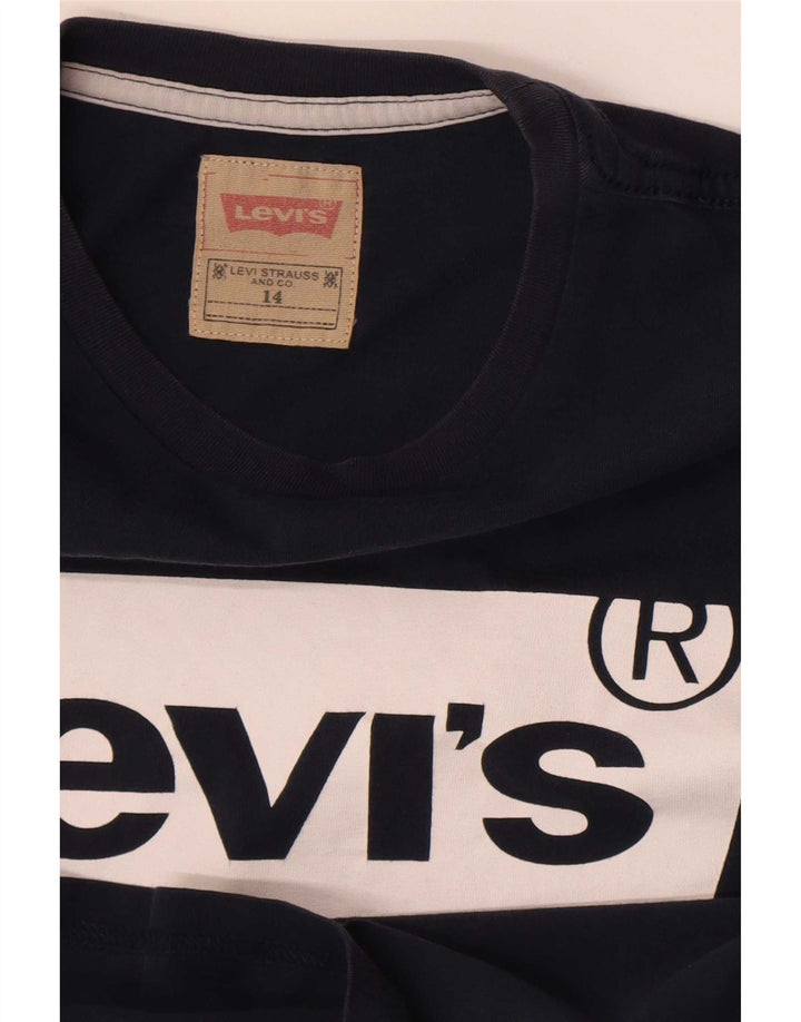 Levi's Boys Regular Graphic T-Shirt Top 13-14 Years Navy Blue Logo