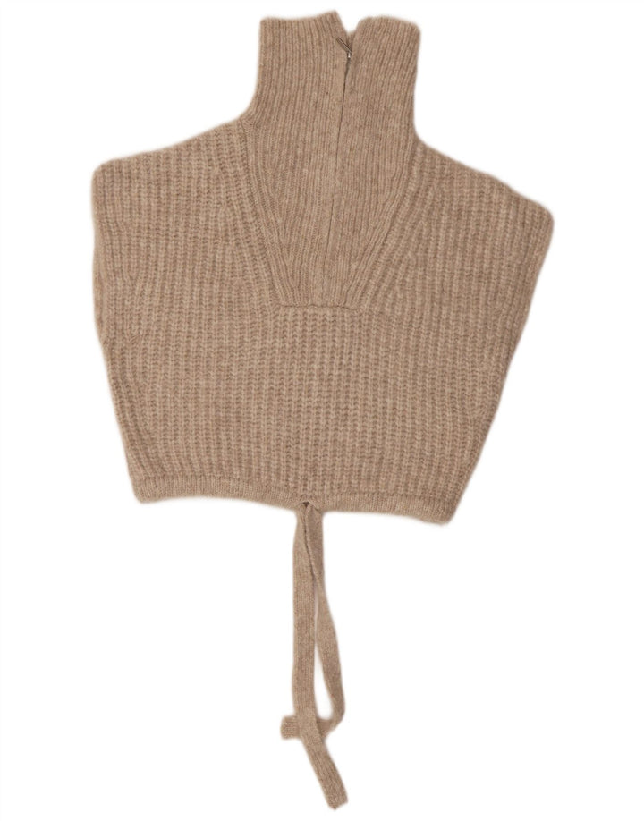 Zara femei Crop Vest Tank Top UK 14 Medium Bej Poliamidă