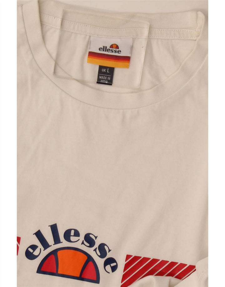 ELLESSE T-shirt da uomo Top Large White Colourblock