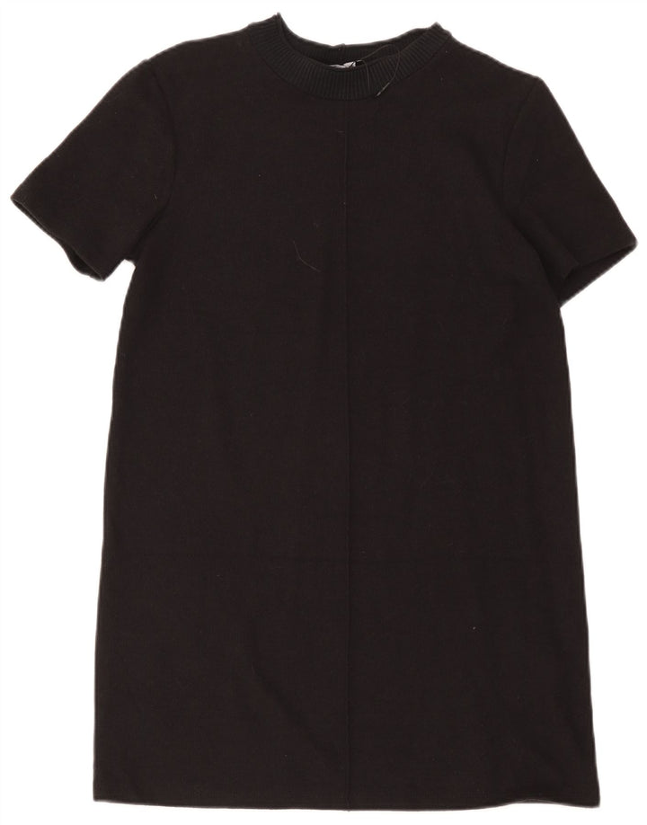 Zara Womens Shift Dress UK 12 Medium Black Cotton