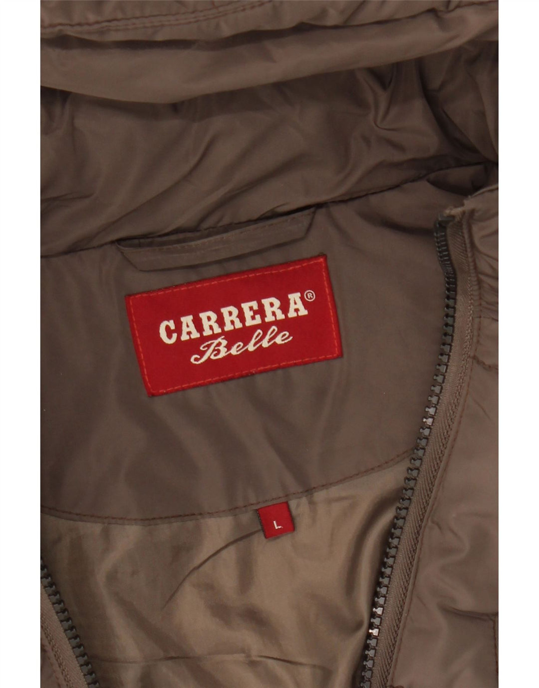 Carrera Womens Hooded Padded Jacket UK 14 Large Brown