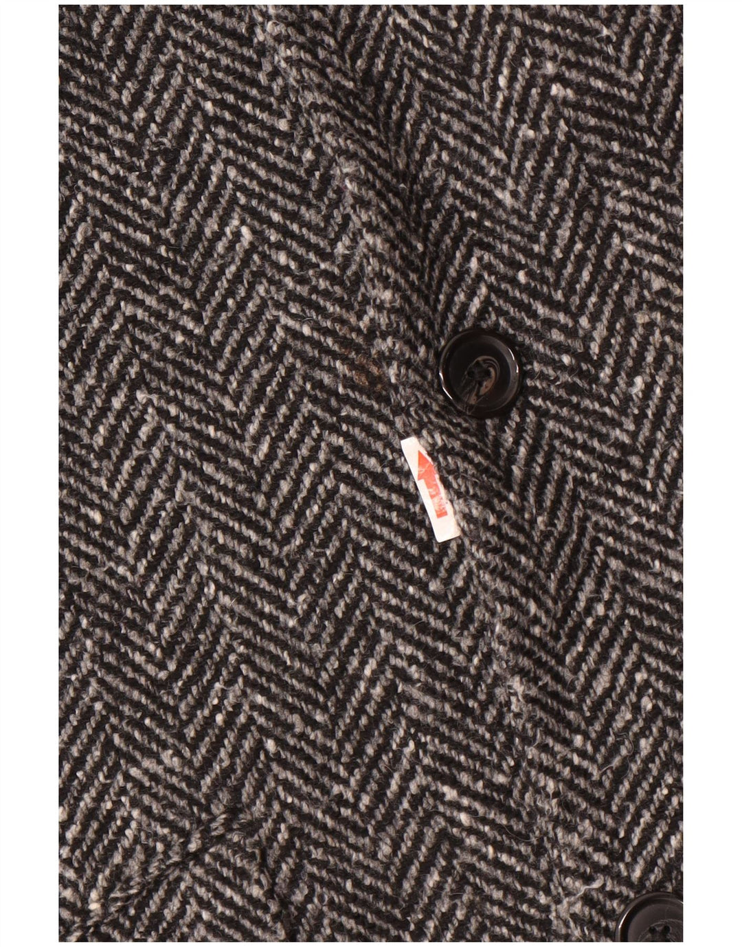 MARC O'POLO Mens Overcoat IT 50 Large Grey Herringbone Wool