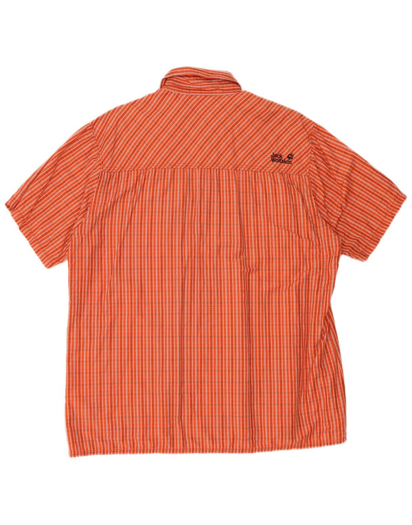 Jack Wolfskin Camisa de manga corta para hombre XL Naranja Check Lyocell