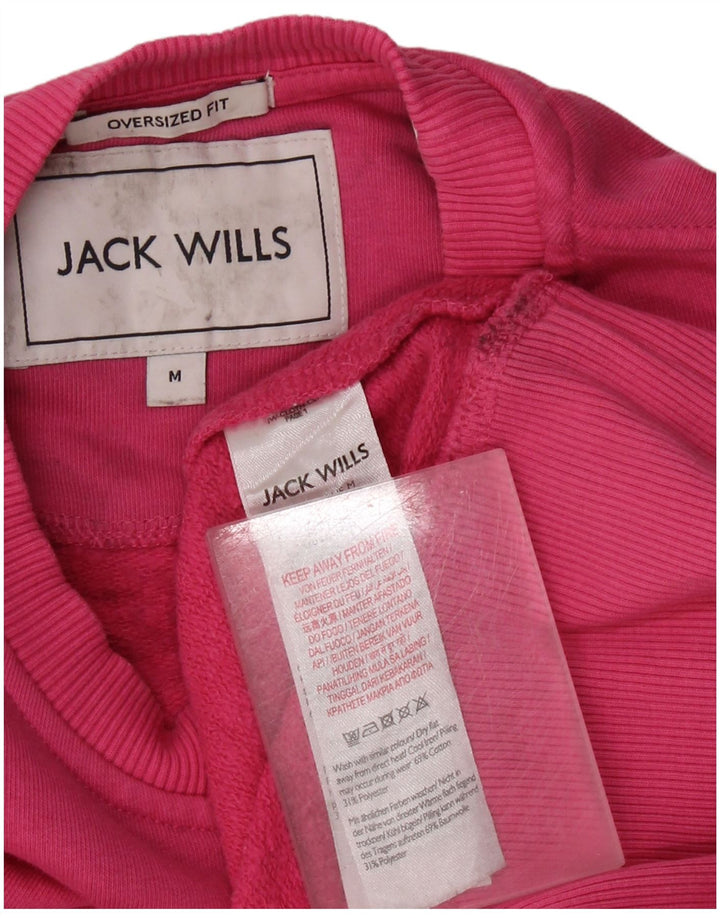 JACK WILLS Felpa oversize da donna Maglione UK 14 Cotone rosa medio