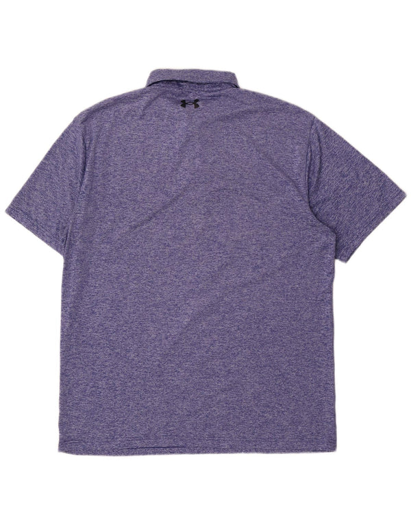Under Armour Mens Polo Shirt Large Blue Striped