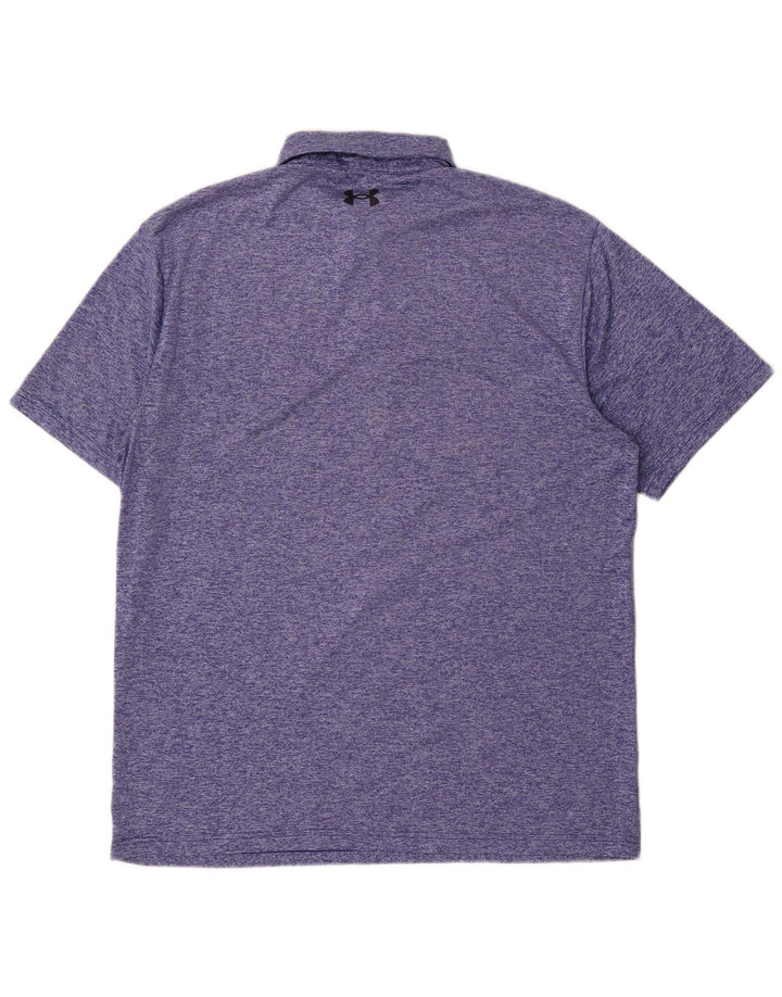 Under Armour Mens Polo Shirt Large Blue Striped