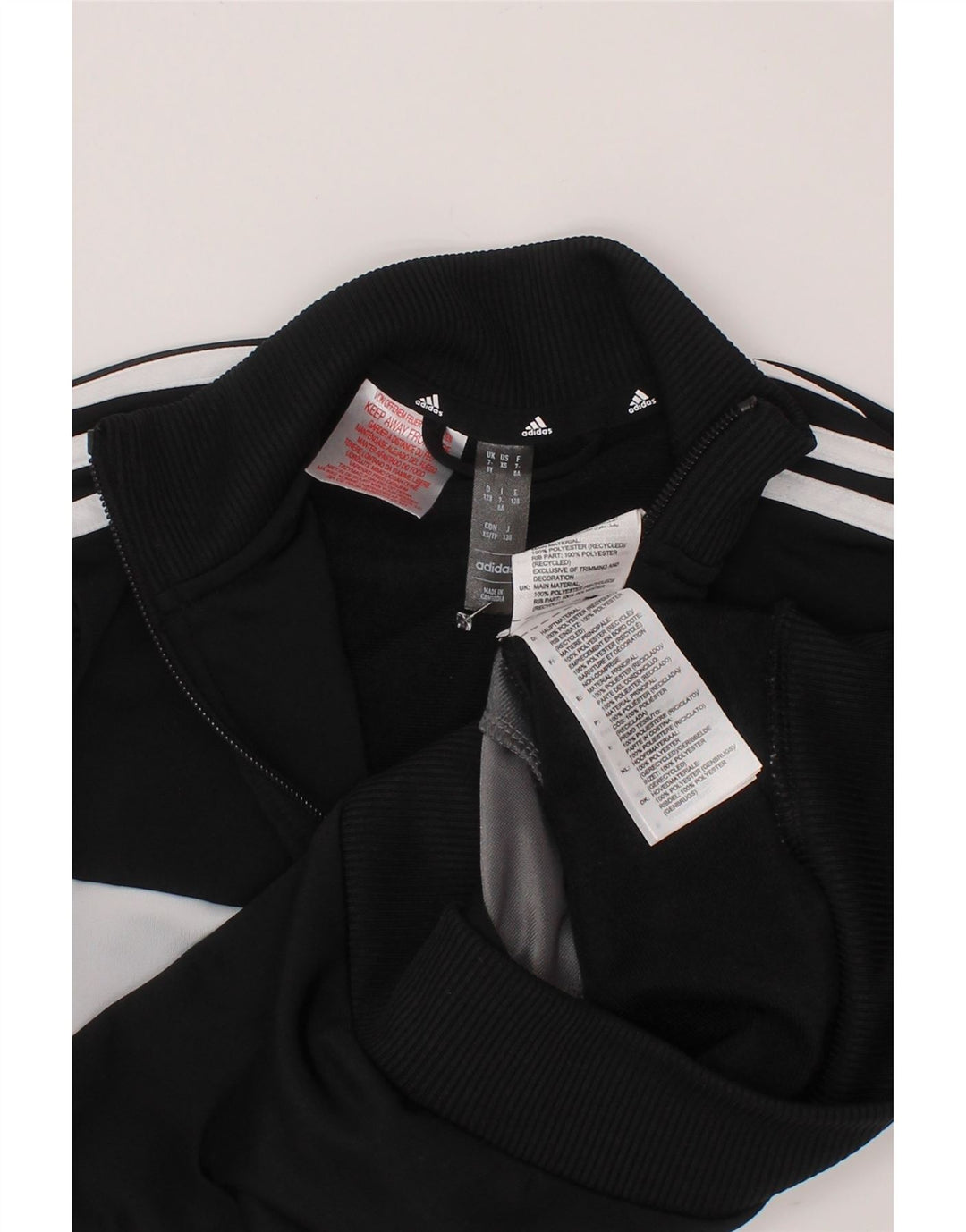 ADIDAS Træningsdragt til drenge Topjakke 7-8 år Sort Colourblock Polyester