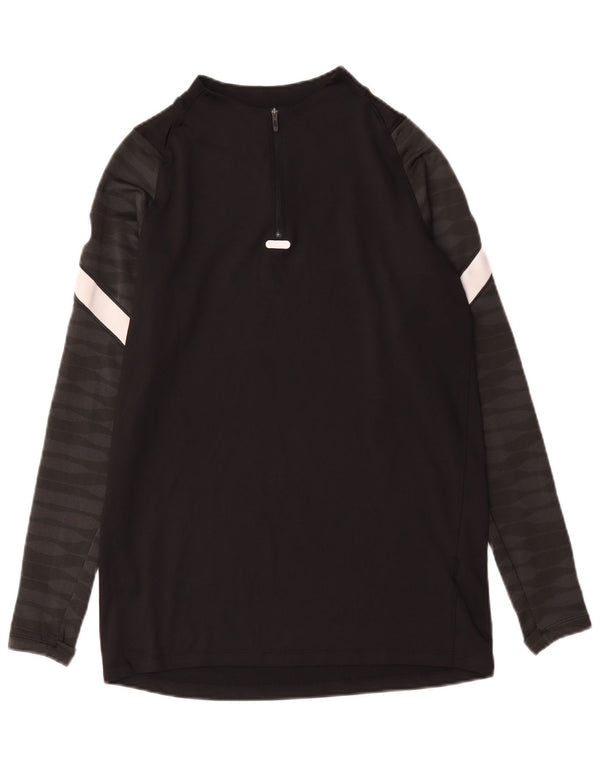 Nike Mens Dri Fit Zip Neck Pullover Tracksuit Top Medium Black Colourblock
