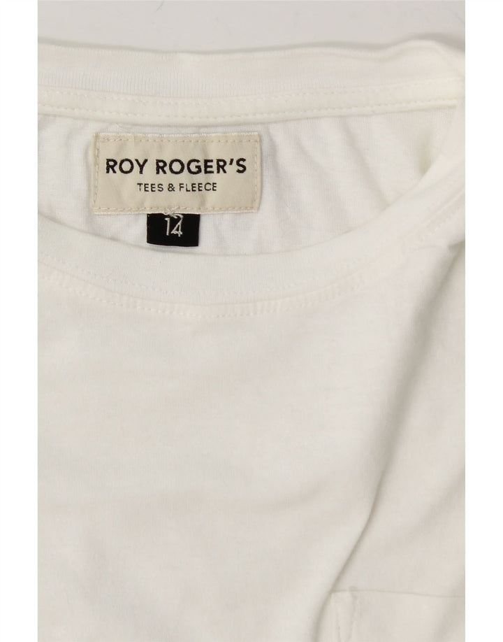 ROY ROGERS Boys T-Shirt Top 13-14 Years White Cotton Vintage Roy Rogers and Second-Hand Roy Rogers from Messina Hembry 
