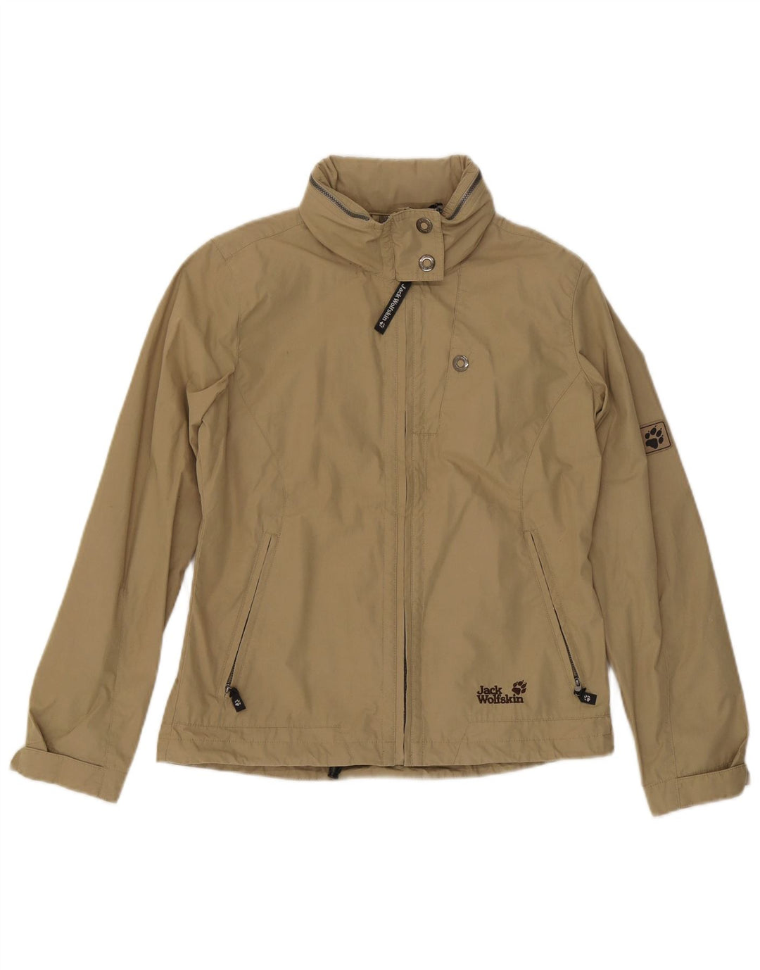 Jack Wolfskin Womens Hooded Bomber Jacket UK 16 Large Khaki