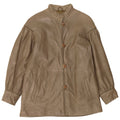 Vintage Damen Lederjacke IT 44 Medium Khaki Leder