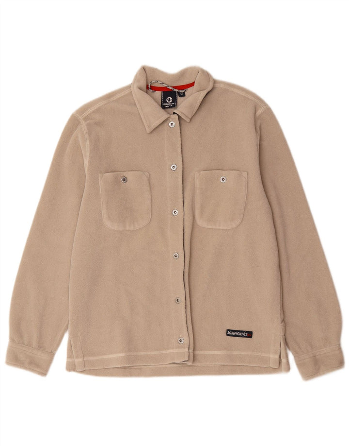 Murphy & Nye Womens Fleece Shirt UK 14 Medium Beige Polyester
