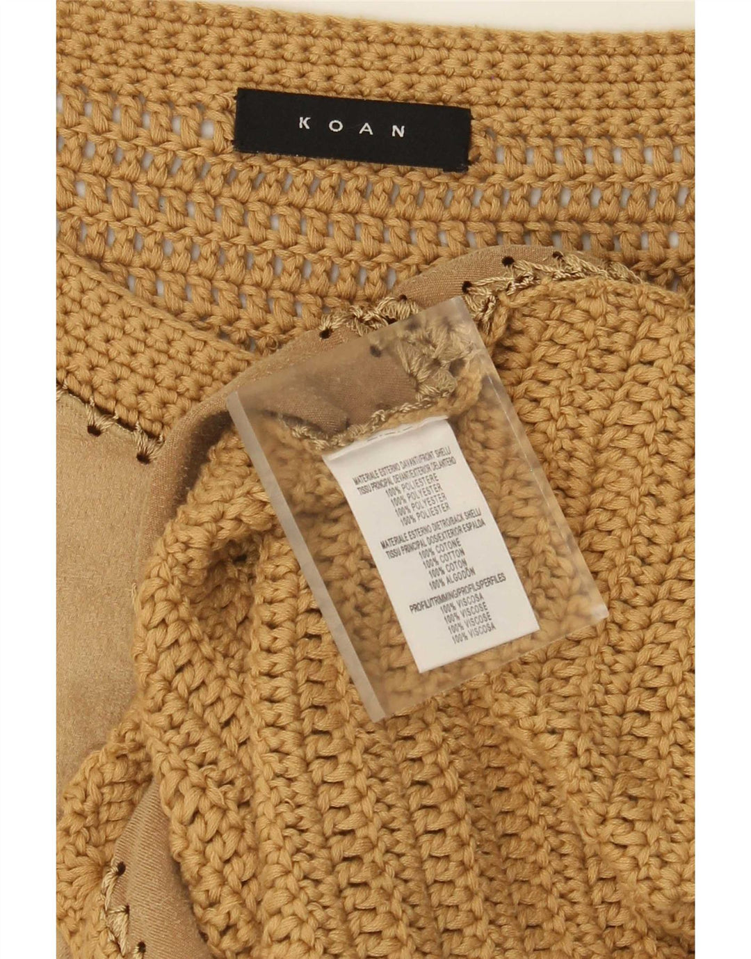 Maglione cardigan da donna Koan UK 12 Poliestere marrone medio