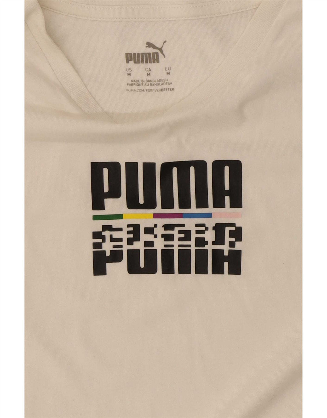 Puma Mens Graphic T-Shirt Top Medium White