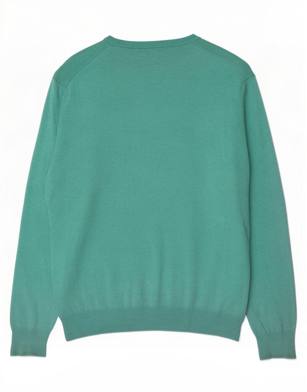 Gant Herre Boat Neck Jumper Sweater Stor turkis bomuld