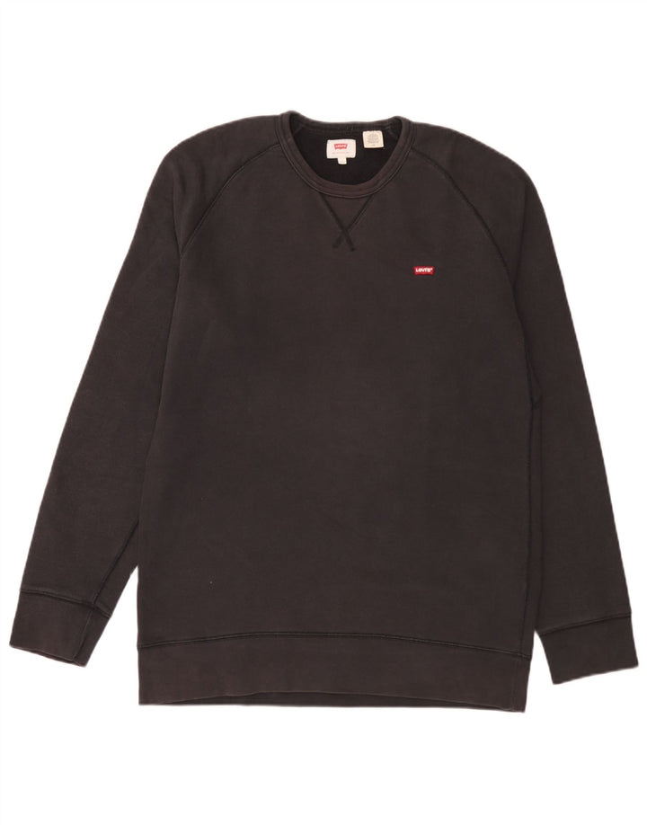 Levi's Uomo Felpa Maglione Grande Cotone Nero