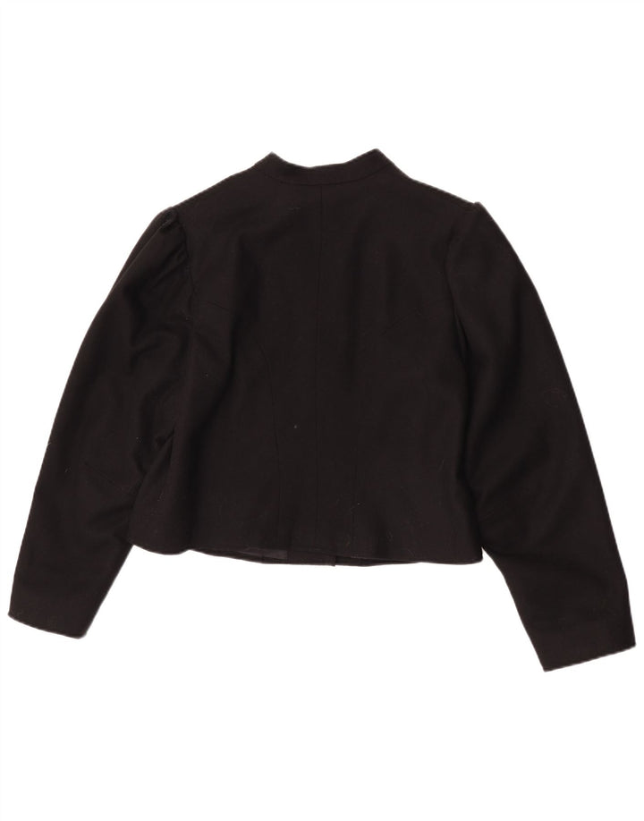 Vintage Damen Bolero Jacke UK 14 Medium Schwarz