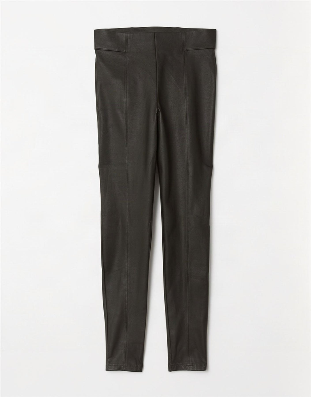 Marks & Spencer Damskie legginsy ze sztucznej skóry UK 12, średni, khaki, poliester