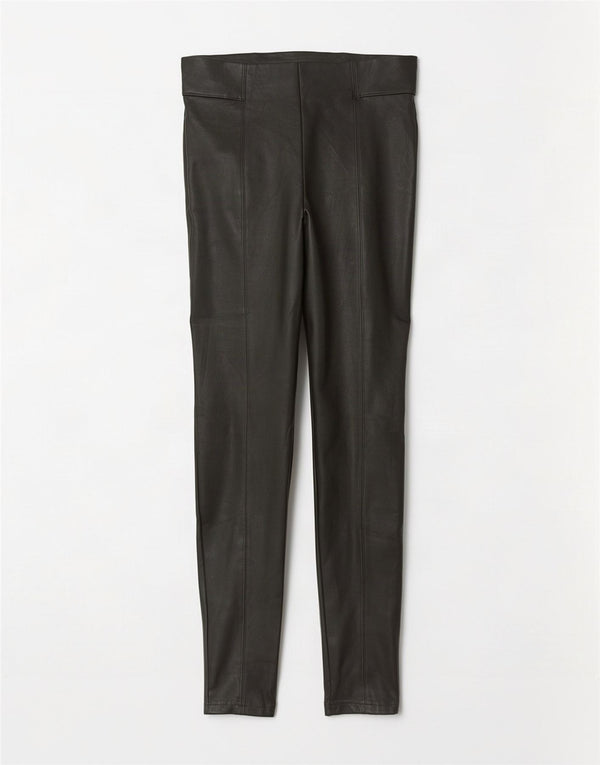 Marks & Spencer Leggings de piel sintética para mujer UK 40 Poliéster caqui mediano