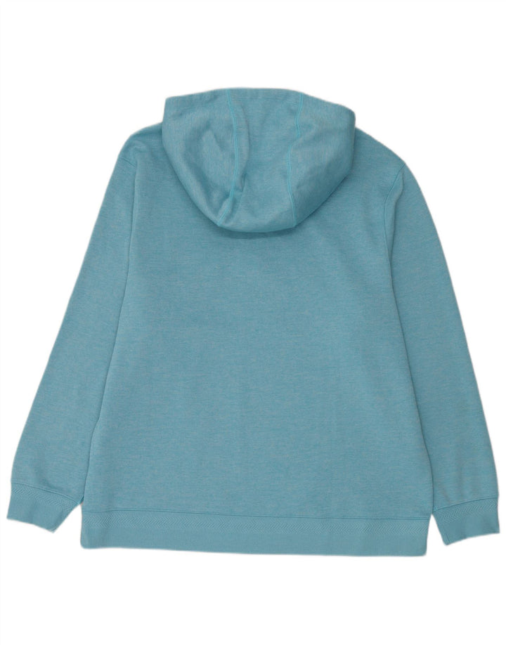 Nike Mens Zip Neck Hoodie Jumper XL Blue Polyester