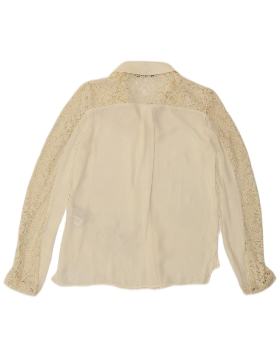 Zara Womens Shirt Blouse UK 6 XS Off White Polyester