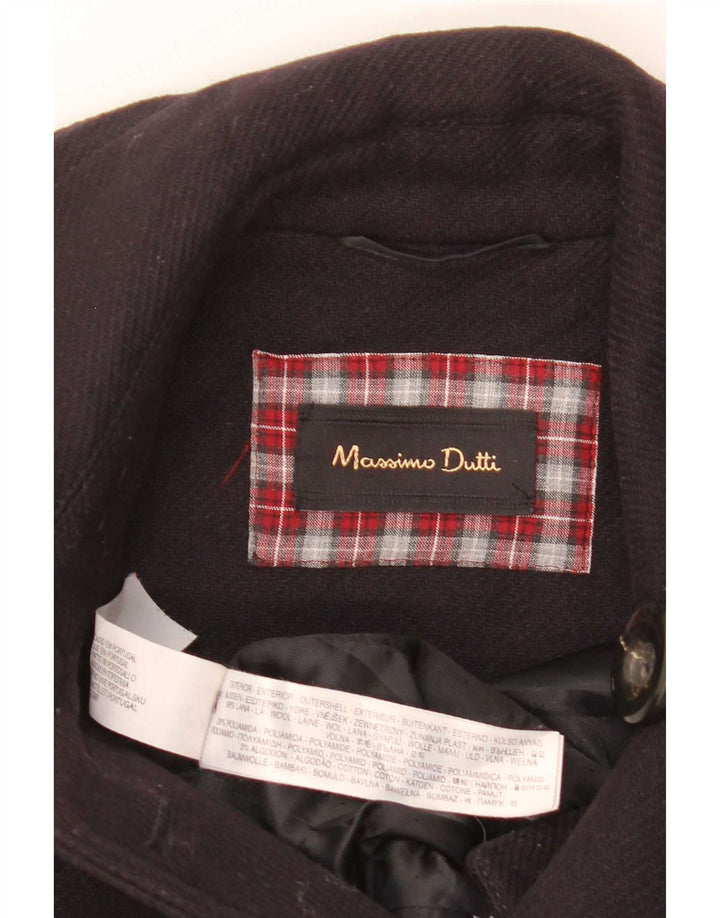 Massimo Dutti Womens Military Double Breasted Coat UK 10 Small Navy Blue
