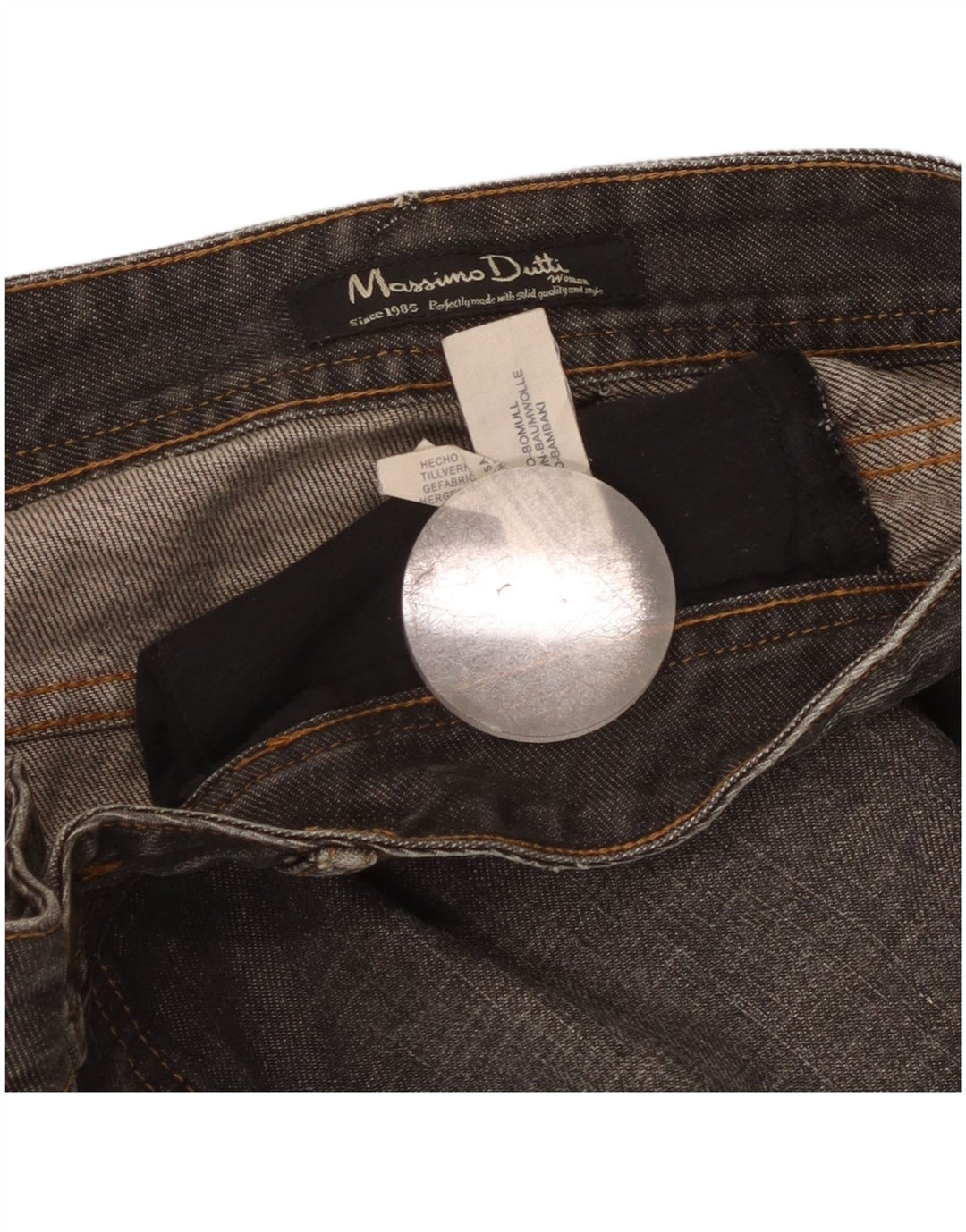 Massimo Dutti Womens Bermuda Denim Shorts W28 Medium Grey Cotton