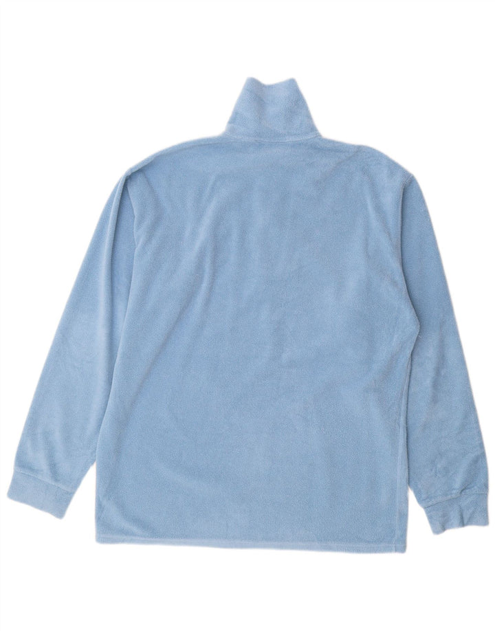 FILA Mens Zip Neck Fleece Jumper XL Blue Polyester