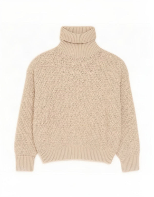 Maglione maglione a collo alto da donna Marks & Spencer UK 14 Beige medio