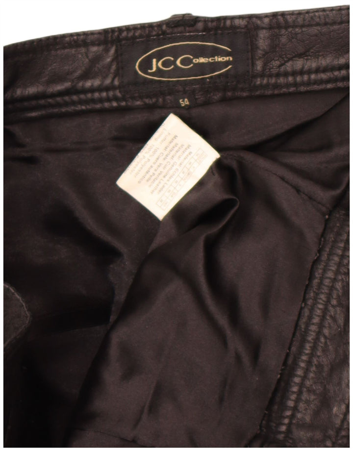 JCC Mens Leather Trousers W38 L30 Black Leather