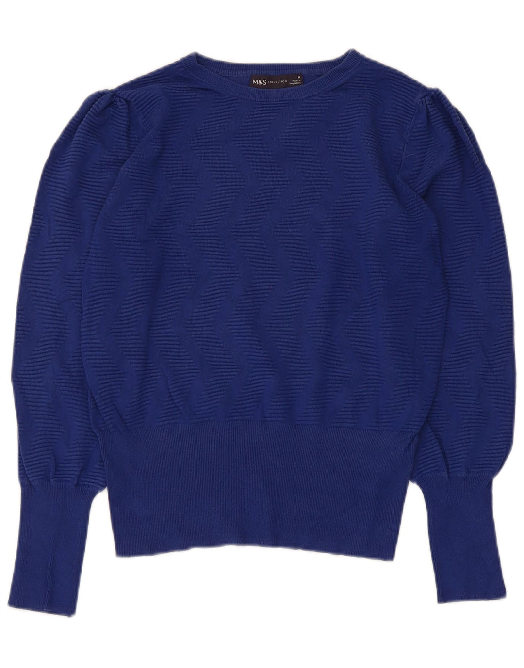Marks & Spencer Womens Boat Neck Jumper Sweater UK 12 Medium Navy Blue